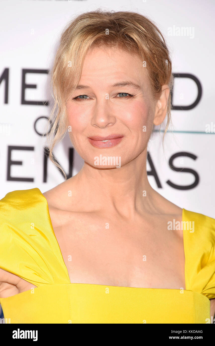 RENEE ZELLWEGER  US film actress arrives at the premiere of Paramount Pictures and Pure Flix Entertainment's 'Same Kind Of Different As Me' at Westwood Village Theatre on October 12, 2017 in Westwood, California. Photo: Jeffrey Mayer Stock Photo