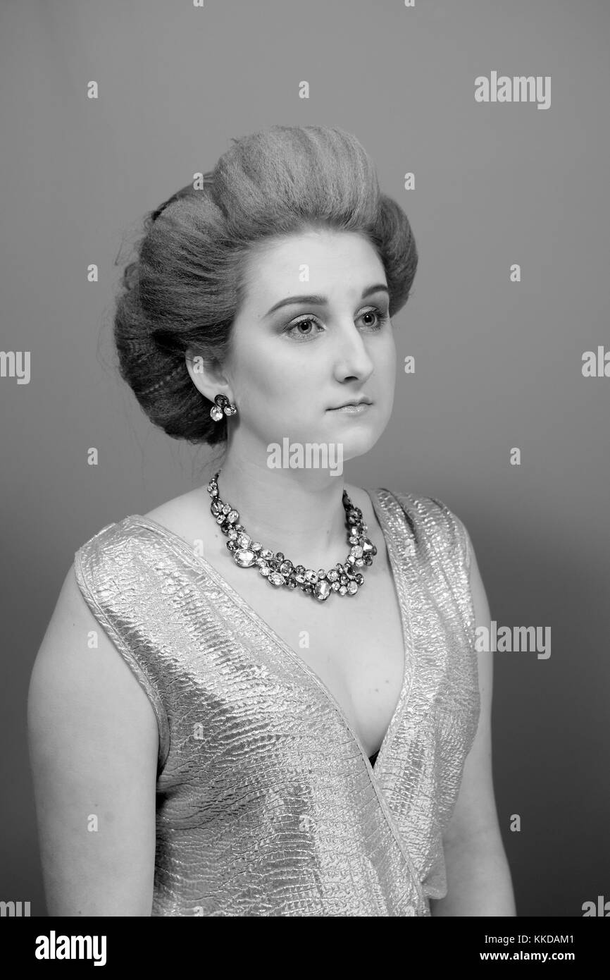 Female head and shoulders Black and White Stock Photos & Images - Alamy