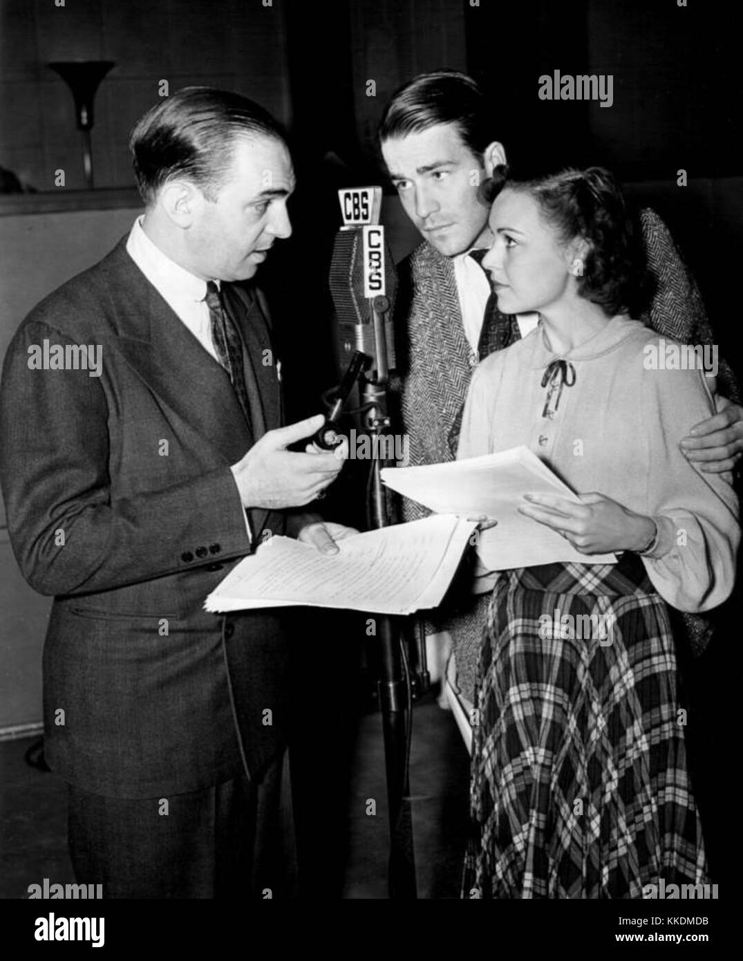 Santos Ortega Hugh Marlowe Marian Shockley Ellery Queen on radio 1939 Stock Photo