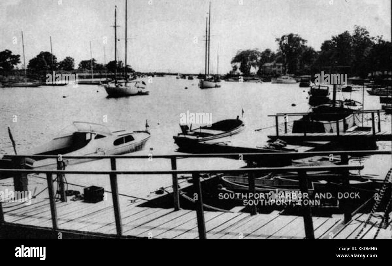 Southport Connecticut Harbor Postcard 1920s Pequot Yacht Club Stock Photo Alamy