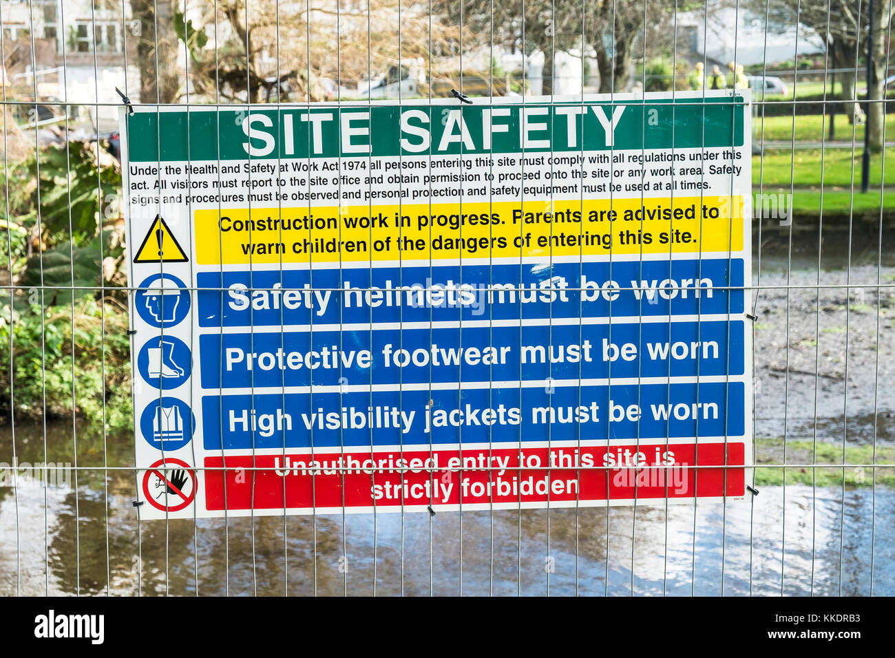 A construction site safety notice Stock Photo Alamy