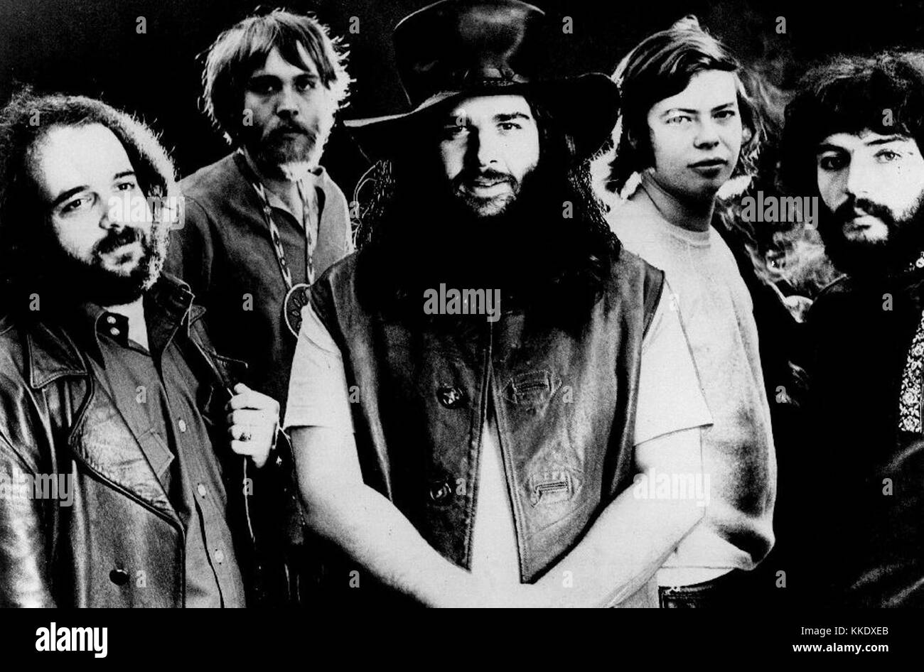 A promotional image or historical reference to the 1970s American blues rock band Canned Heat, known for their influential music during the decade. Stock Photo