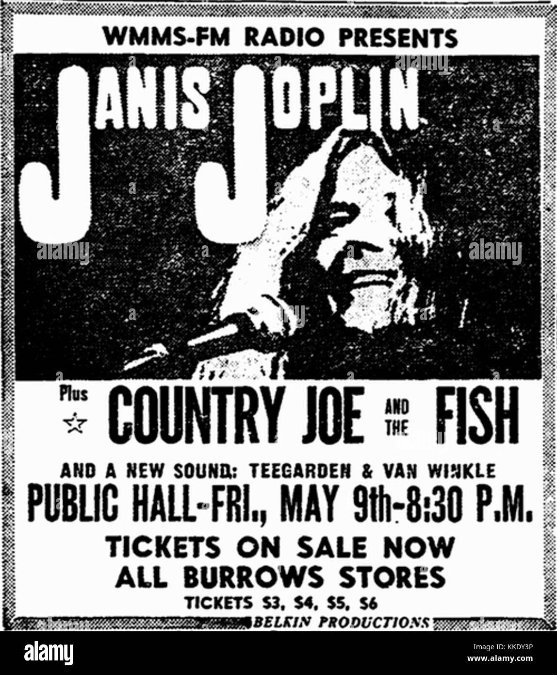 WMMS Presents Janis Joplin - 1969 print ad Stock Photo