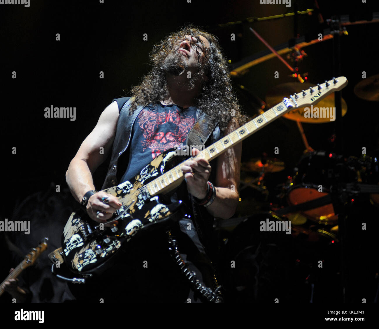 BROOKLYN, NY - SEPTEMBER 12: (Embargoed till september 29, 2015) Michael Wilton of Queensryche performs at the Barclays Center on September 12, 2015 in Brooklyn, New York   People:  Michael Wilton Stock Photo