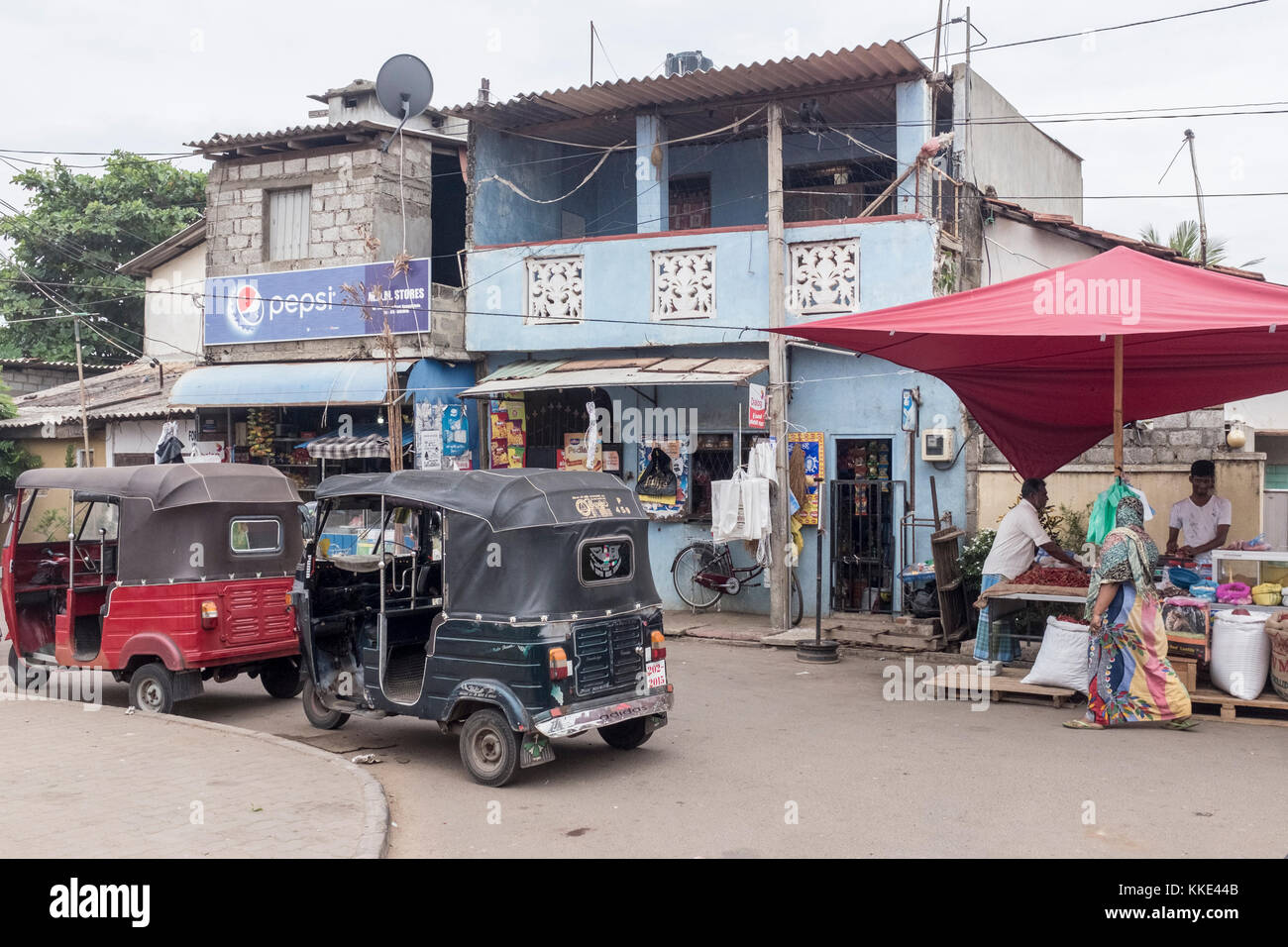 A view of a market in Negombo, Sri Lanka Stock Photo