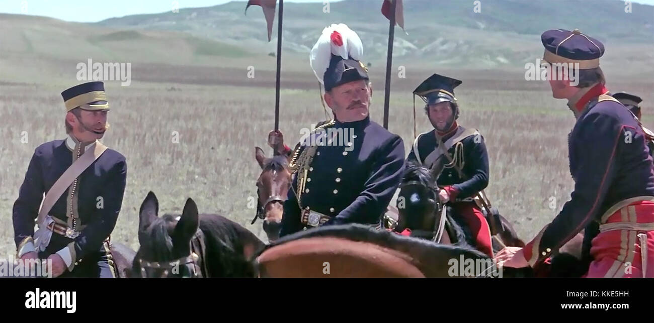 THE CHARGE OF THE LIGHT BRIGADE 1968 United Artists film with Harry Andrews as Lord Lucan here receiving the fatal order from Captain Nolan (David Hemmings) Stock Photo