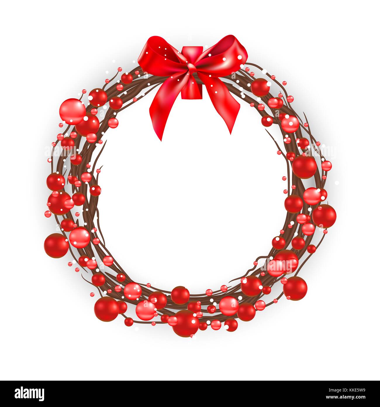 Christmas berry wreath on white Stock Vector