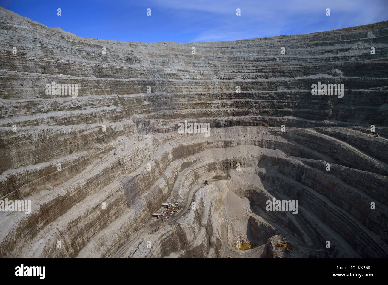 View to the diamond open mine Stock Photo