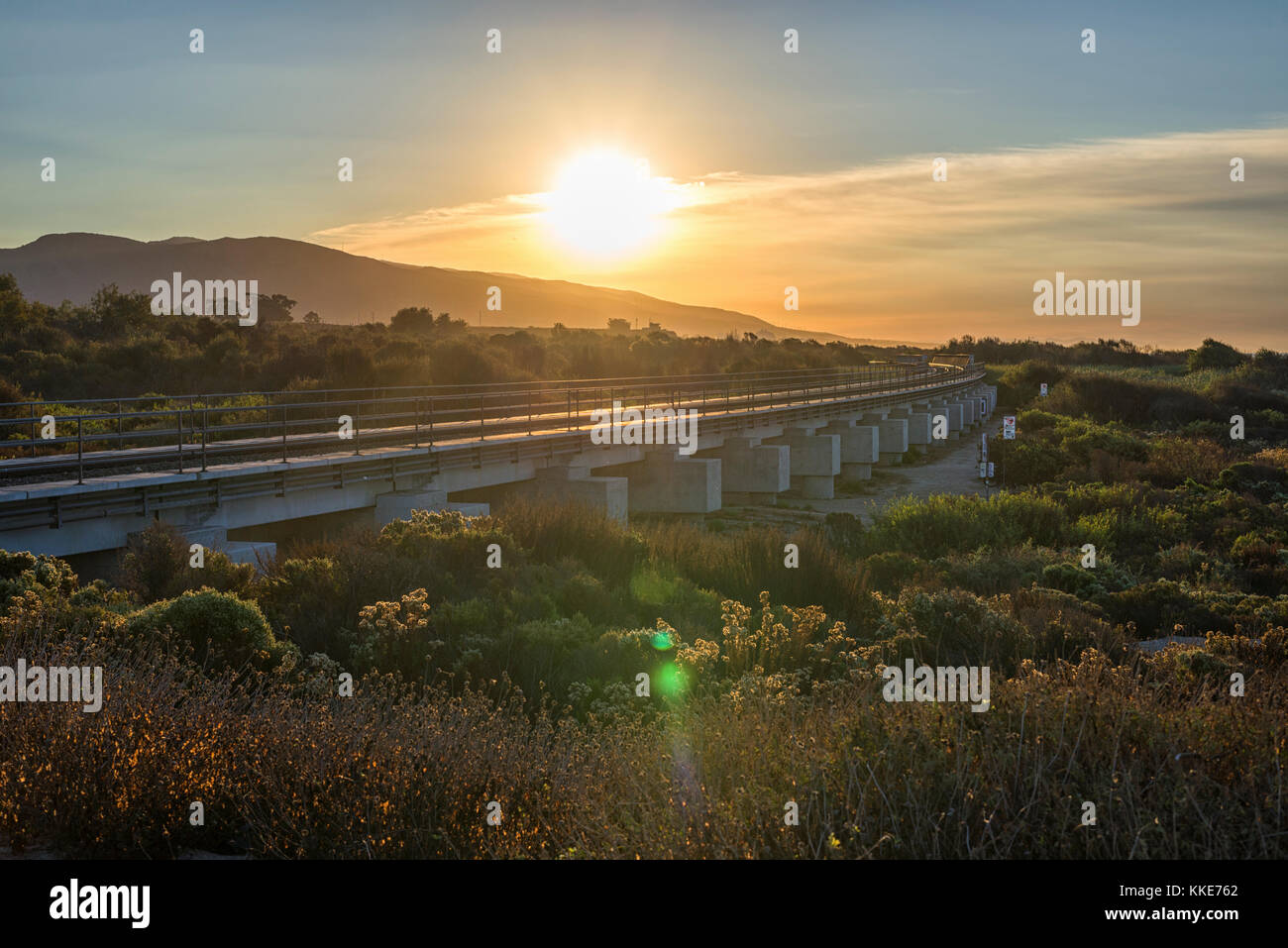 Train tracks at San Onofre State Beach. San Clemente, California. Stock Photo