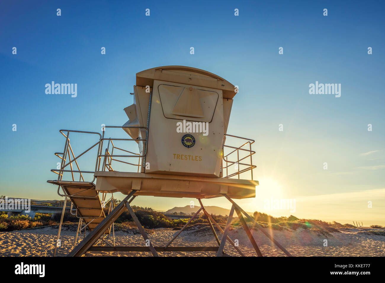 Lifeguard tower at San Onofre State Beach. San Clemente, California. Stock Photo