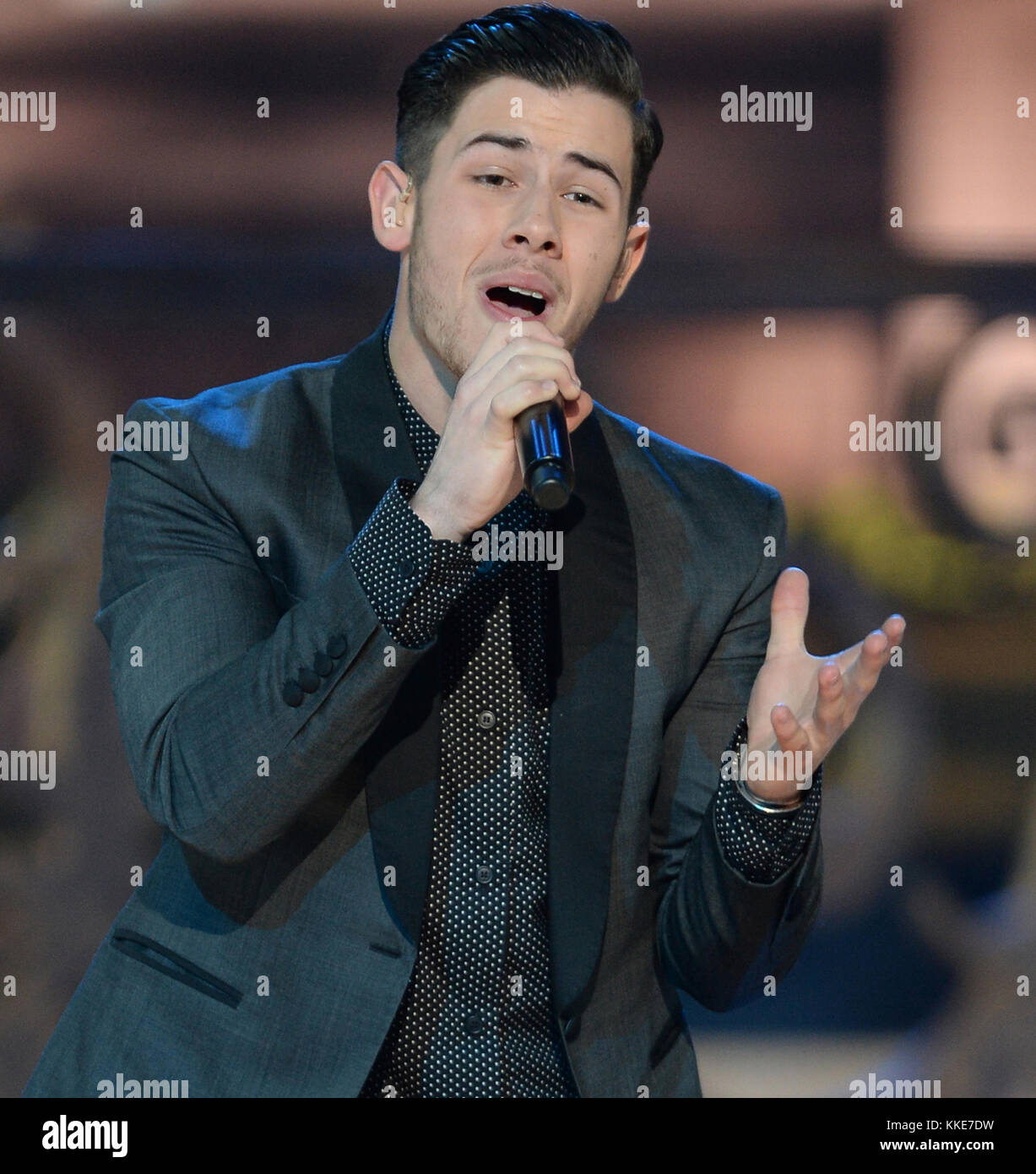 DORAL, FL - JANUARY 25: Nick Jonas on stage at the 63rd Annual Miss ...