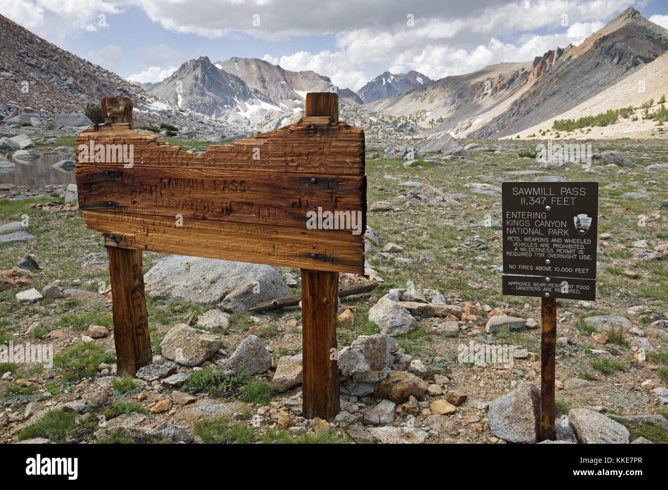 Sawmill Pass over the Sierra Nevada into Kings Canyon National Park Stock Photo