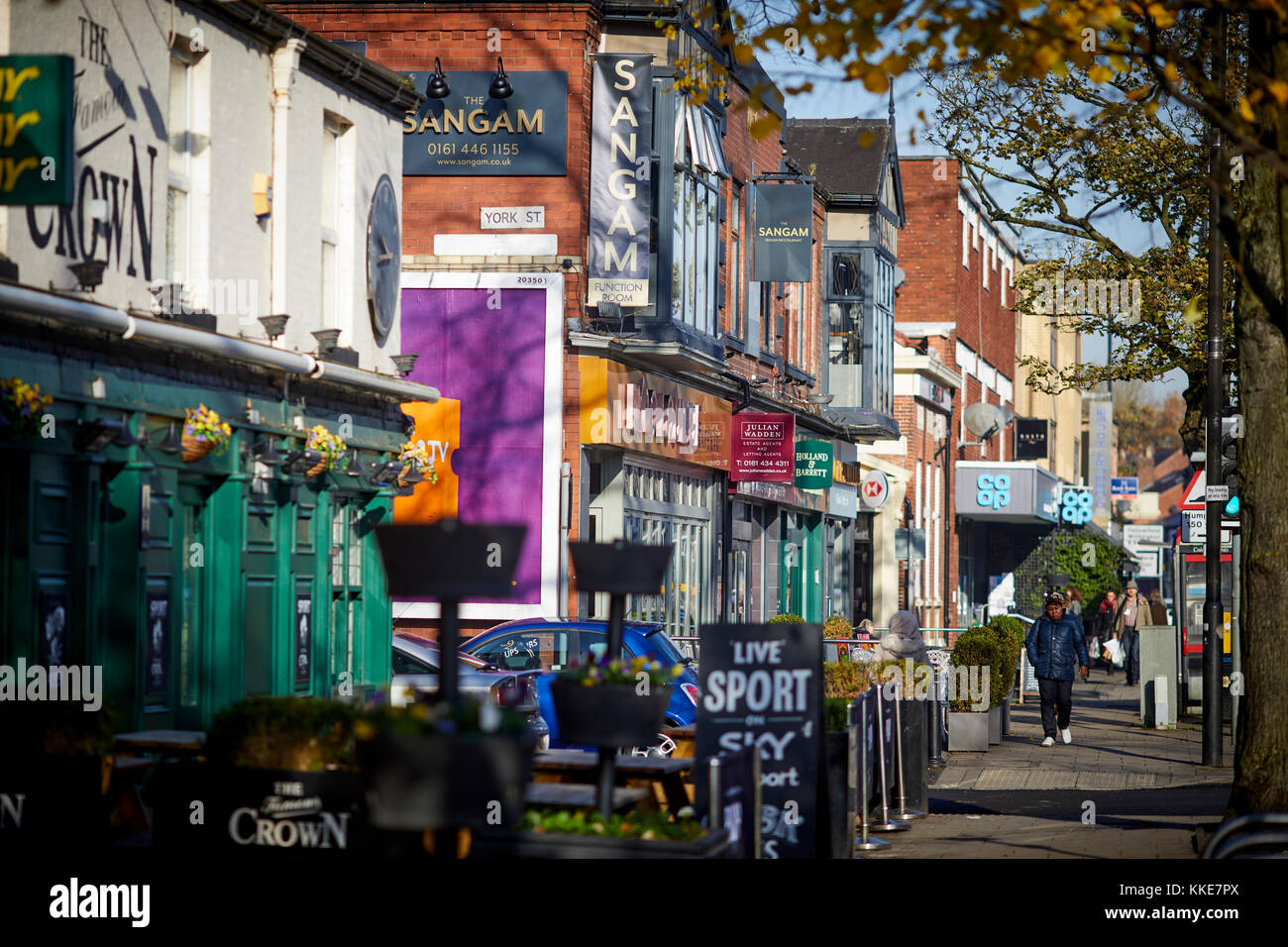 Didsbury Villag, Wilmslow Road in South Manchester Stock Photo Alamy