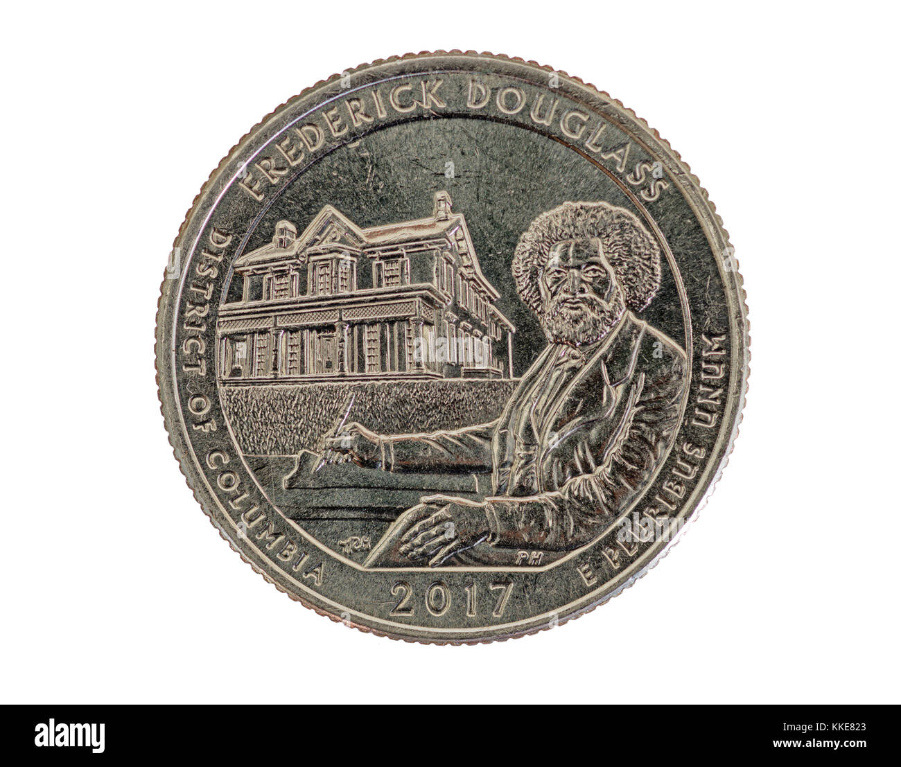 Frederick Douglass District of Columbia commemorative quarter coin Stock Photo