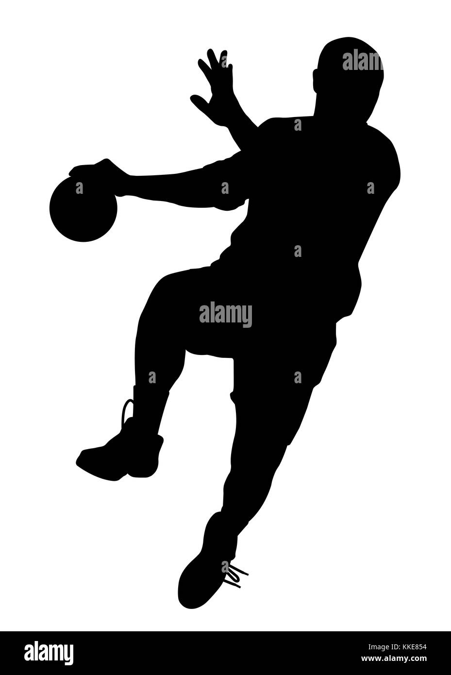 Male handball player Stock Photo
