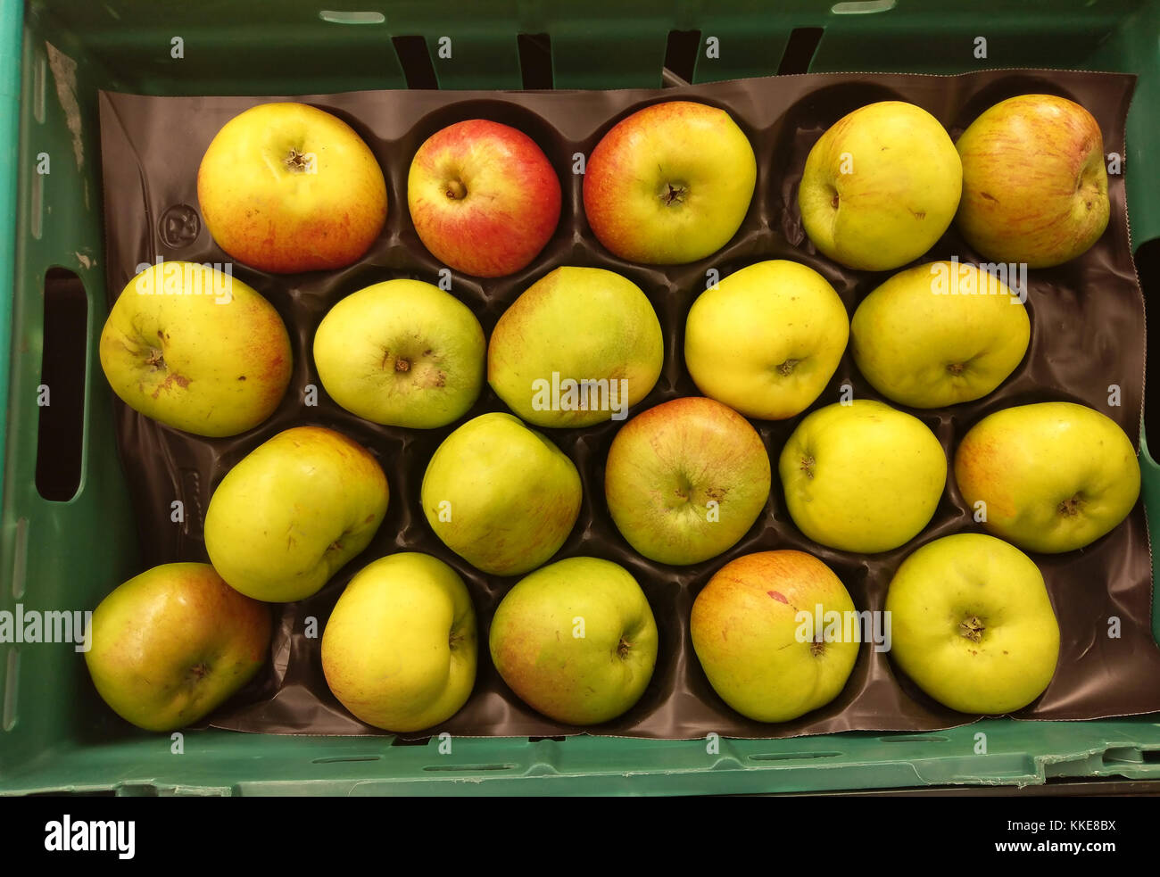 Bramley cooking apples on display in a shop Stock Photo Alamy