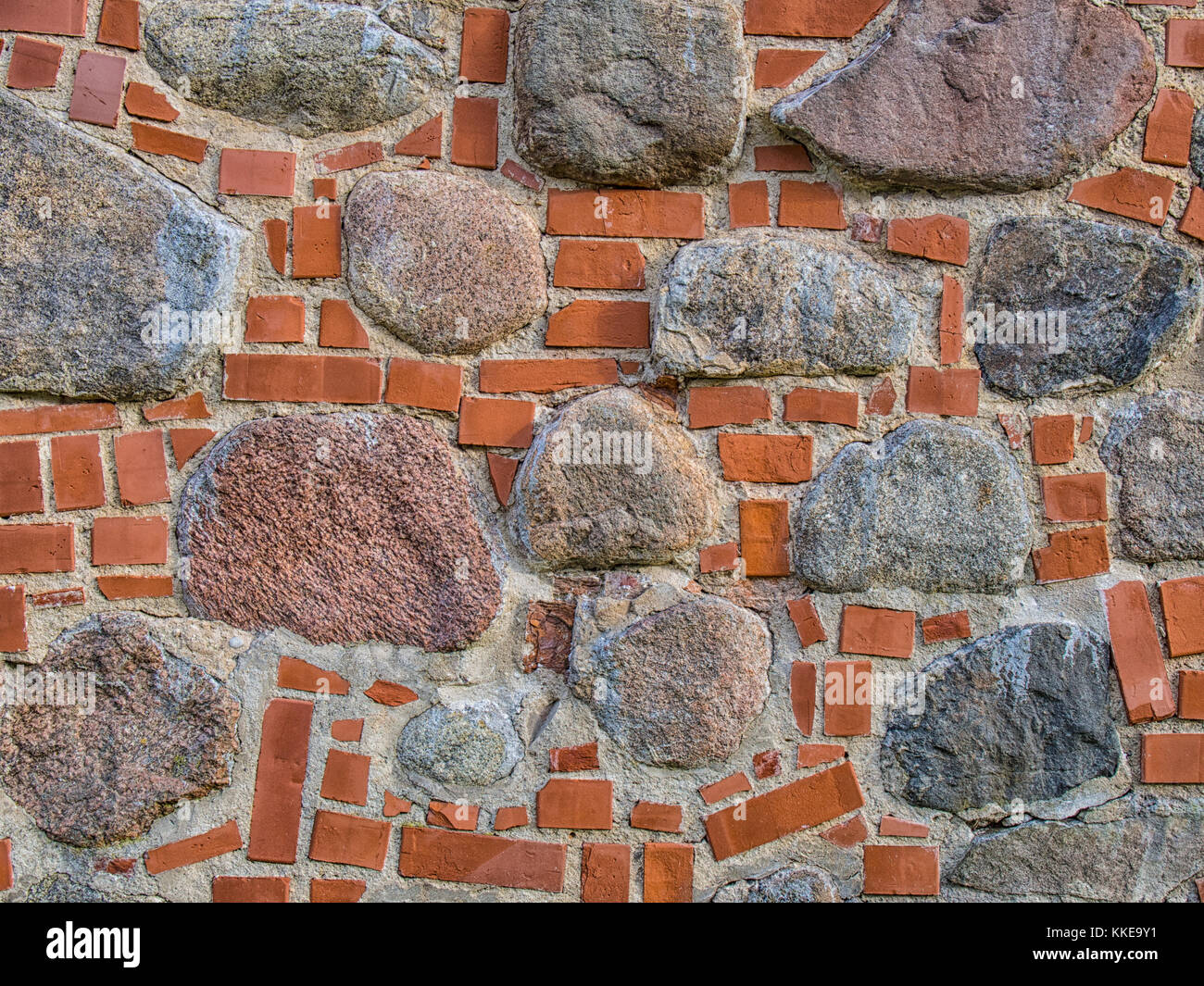 Restored antique masonry wall background Stock Photo