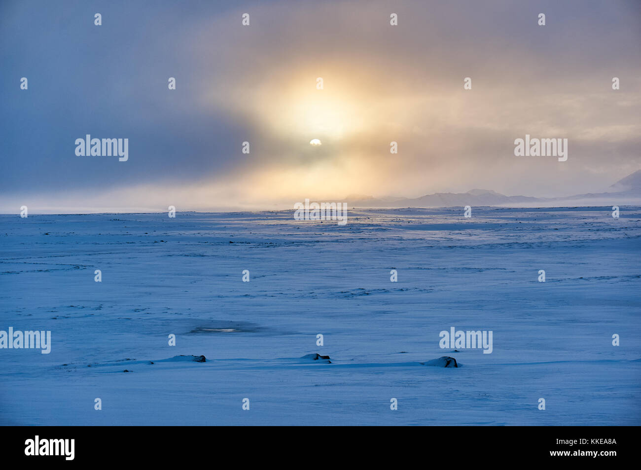 Winter landscape in misty conditions Stock Photo - Alamy