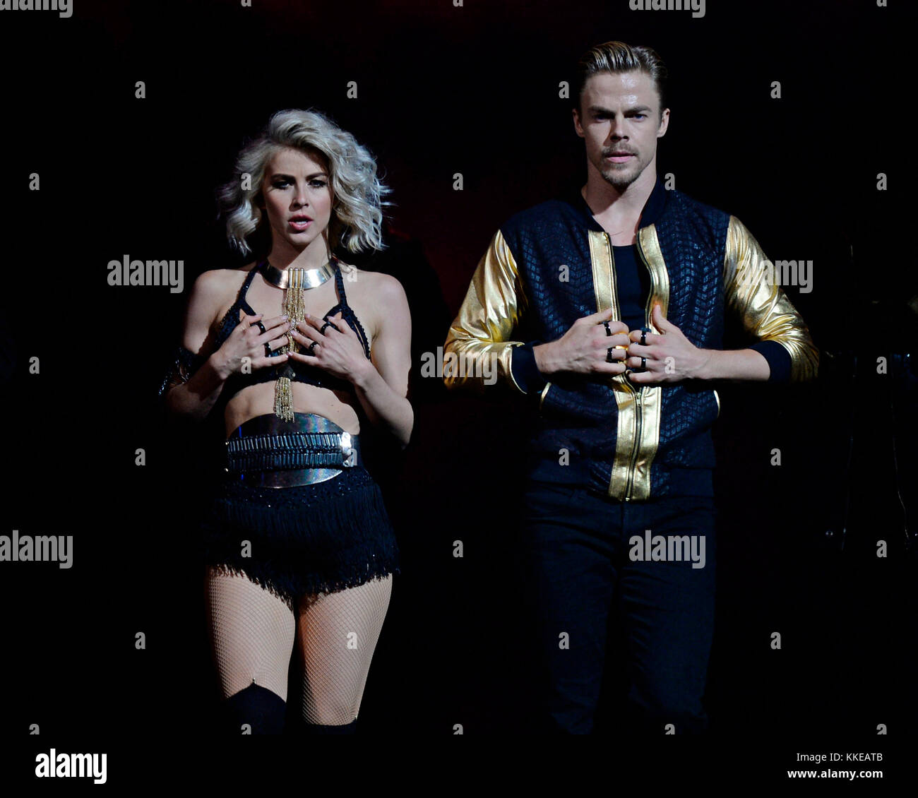 HOLLYWOOD FL JUNE 26 Derek Hough and Julianne Hough perform during
