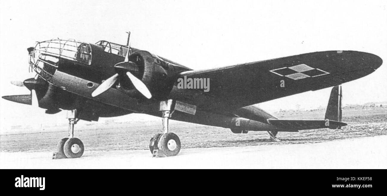 PZL P-37 Stock Photo