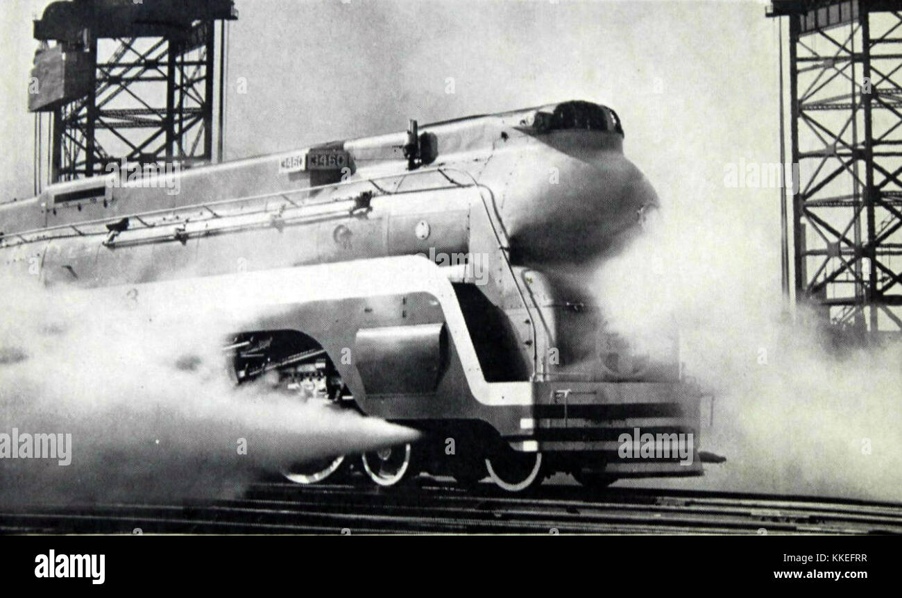 Santa Fe streamlined steam locomotive the Chief Stock Photo - Alamy
