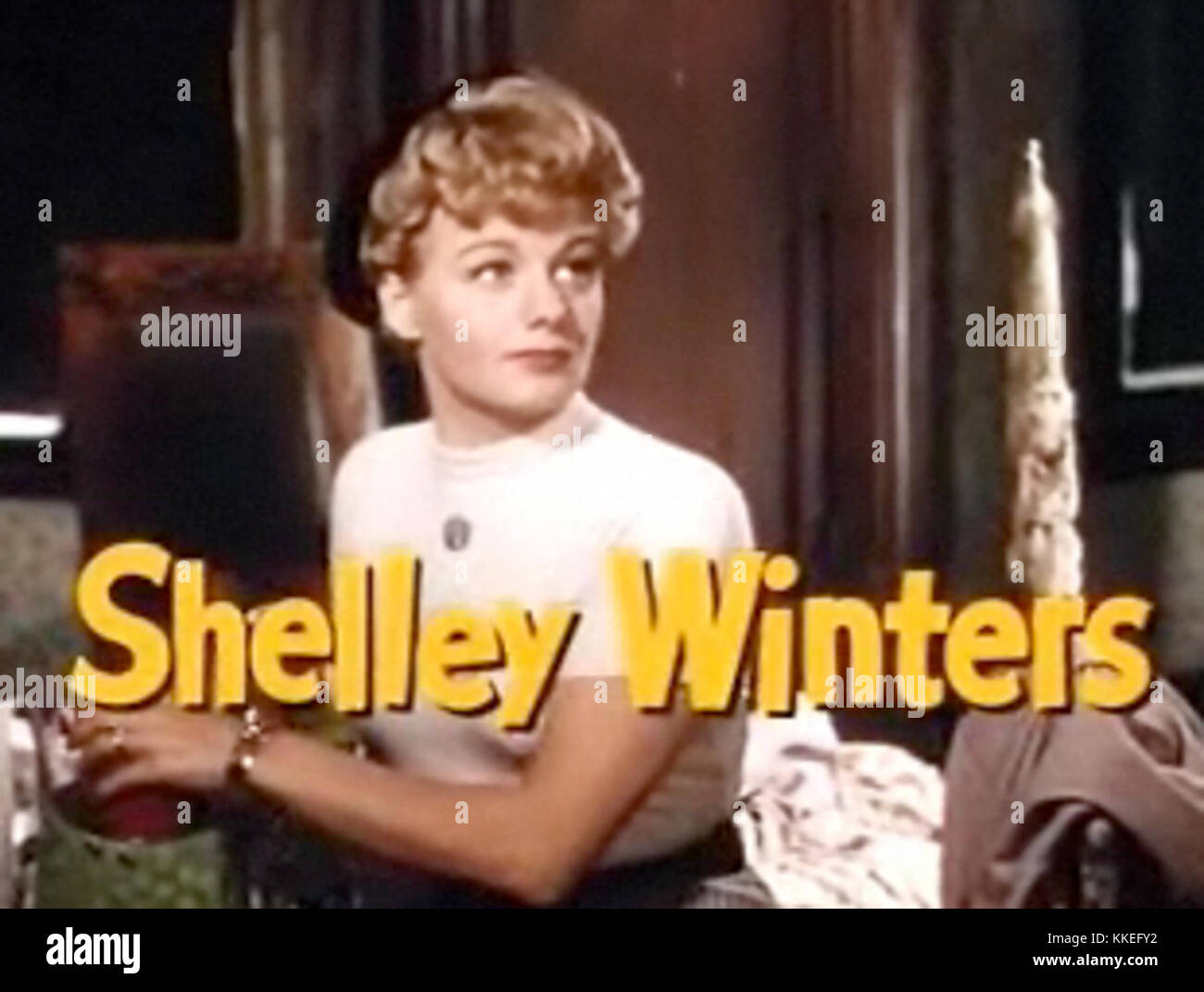 Shelley Winters in Tennessee Champ trailer Stock Photo. 