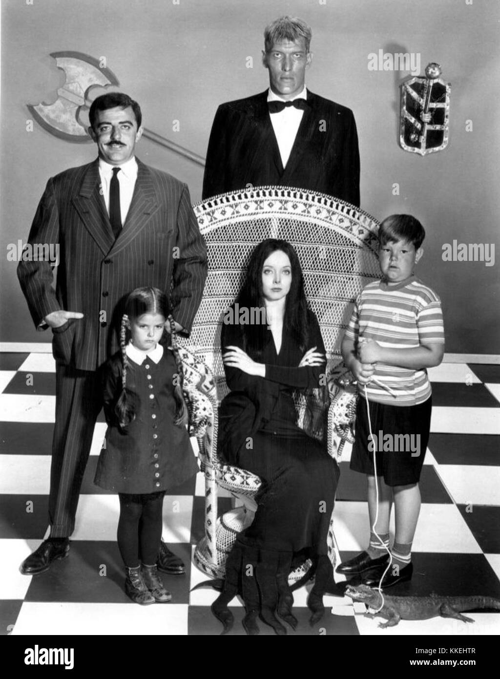 Addams Family main cast 1964 Stock Photo