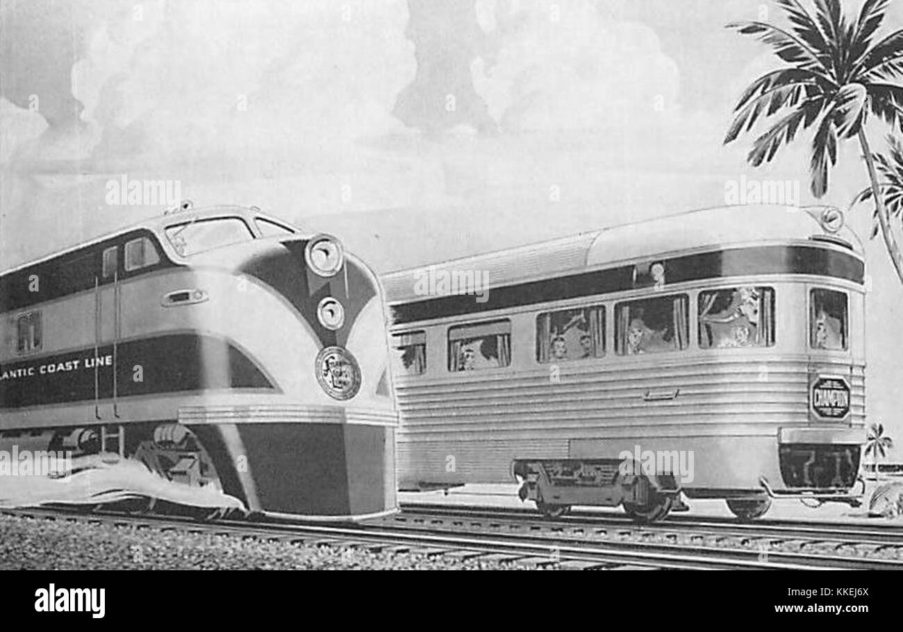 Atlantic Coast Line Railroad East and West Coast Champions Stock Photo