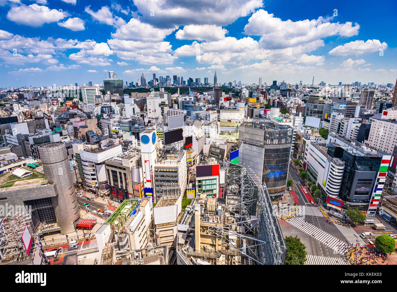 Shibuya, Tokyo, Japan skyilne. Stock Photo