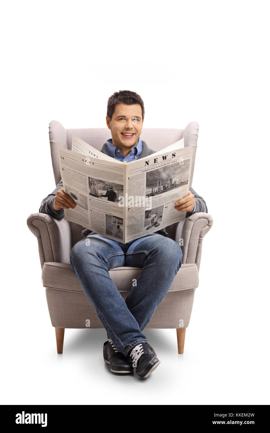 Man reading paper in chair hi res stock photography and images Alamy