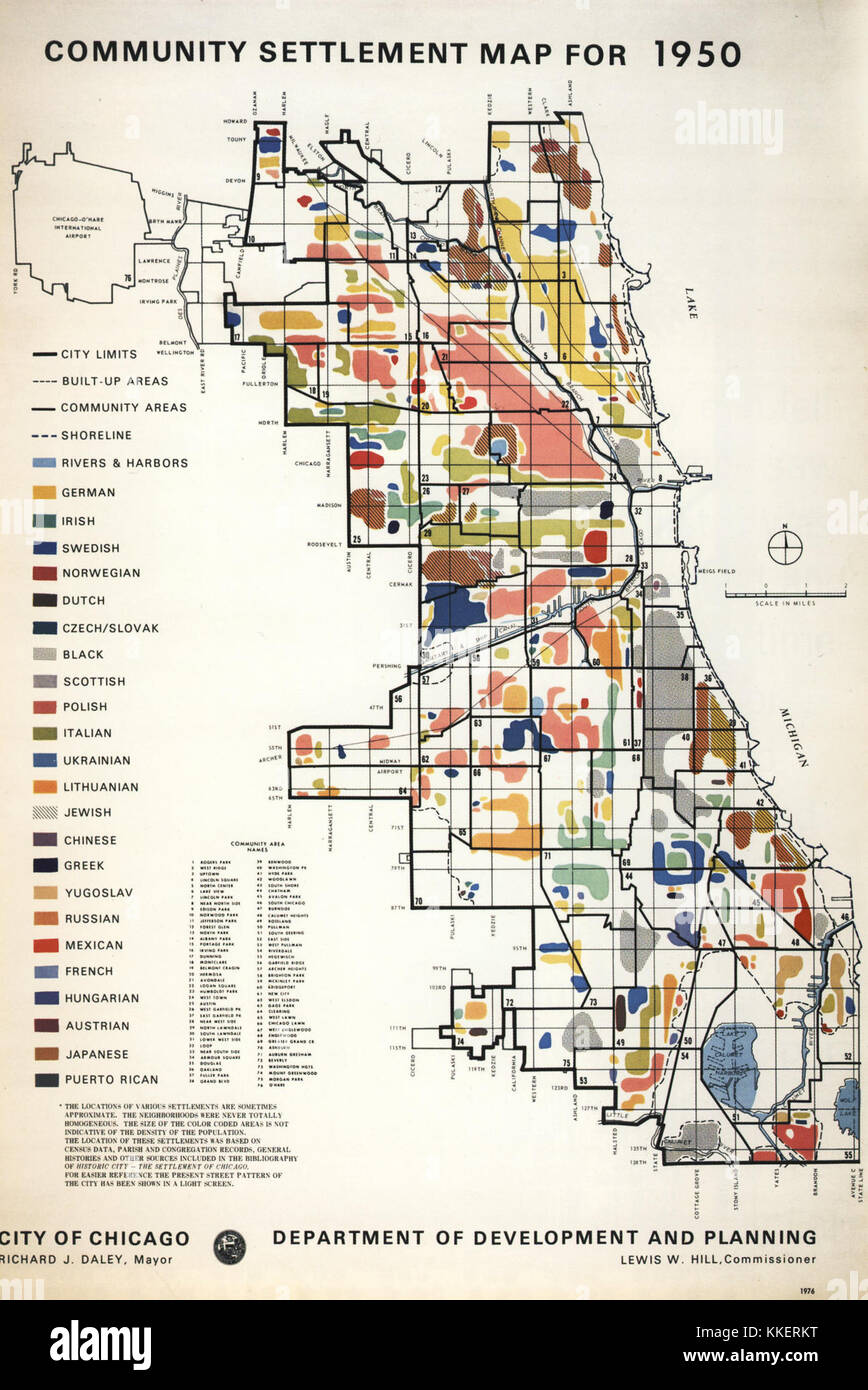 Chicago Demographics in 1950 Map Stock Photo Alamy