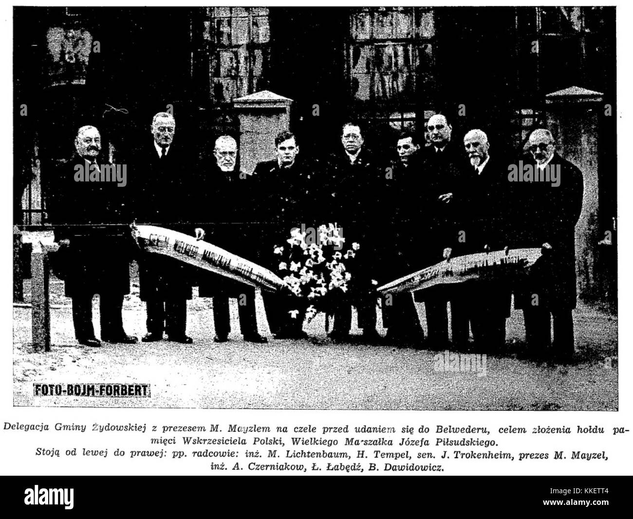 Delegacja warszawskiego kahalu na rocznice smierci Pilsudskiego Stock Photo