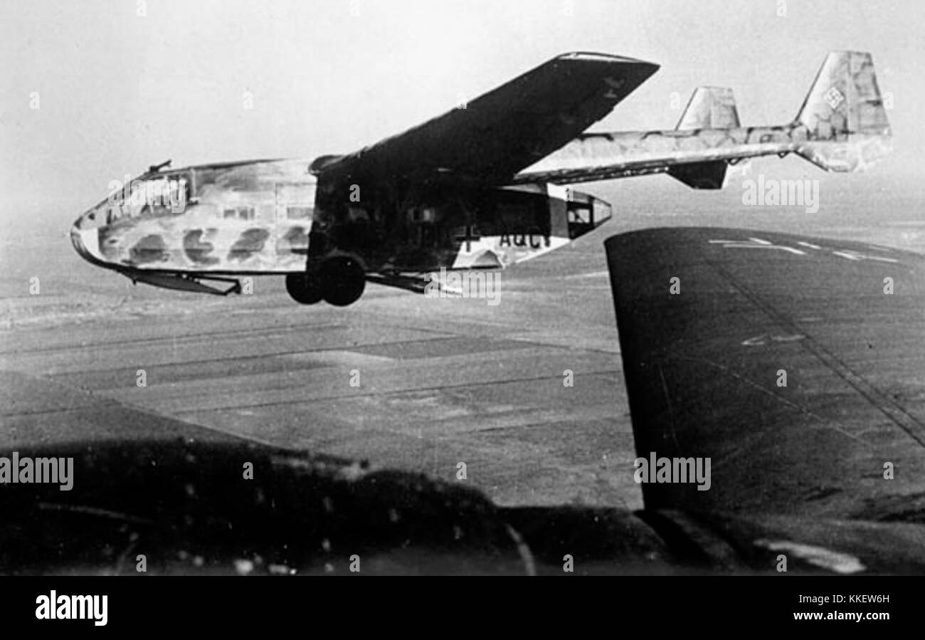 The Gotha Go 242 is a German military glider used during World War II. This glider was primarily used for troop transport and cargo, offering strategic advantages for airborne operations during the war. Stock Photo