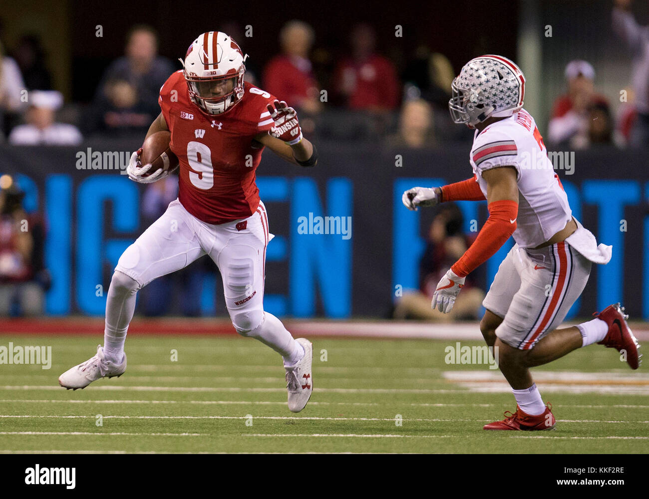 December 02, 2017: Wisconsin running back Rachid Ibrahim (9) runs with ...