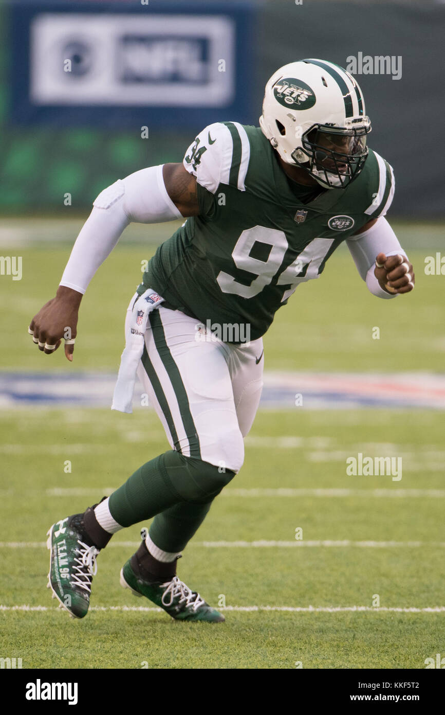 East Rutherford, New Jersey, USA. 3rd Dec, 2017. New York Jets defensive end Kony Ealy (94) in action during the NFL game between the Kansas City Chiefs and the New York Jets at MetLife Stadium in East Rutherford, New Jersey. The New York Jets won 38-31. Christopher Szagola/CSM/Alamy Live News Stock Photo