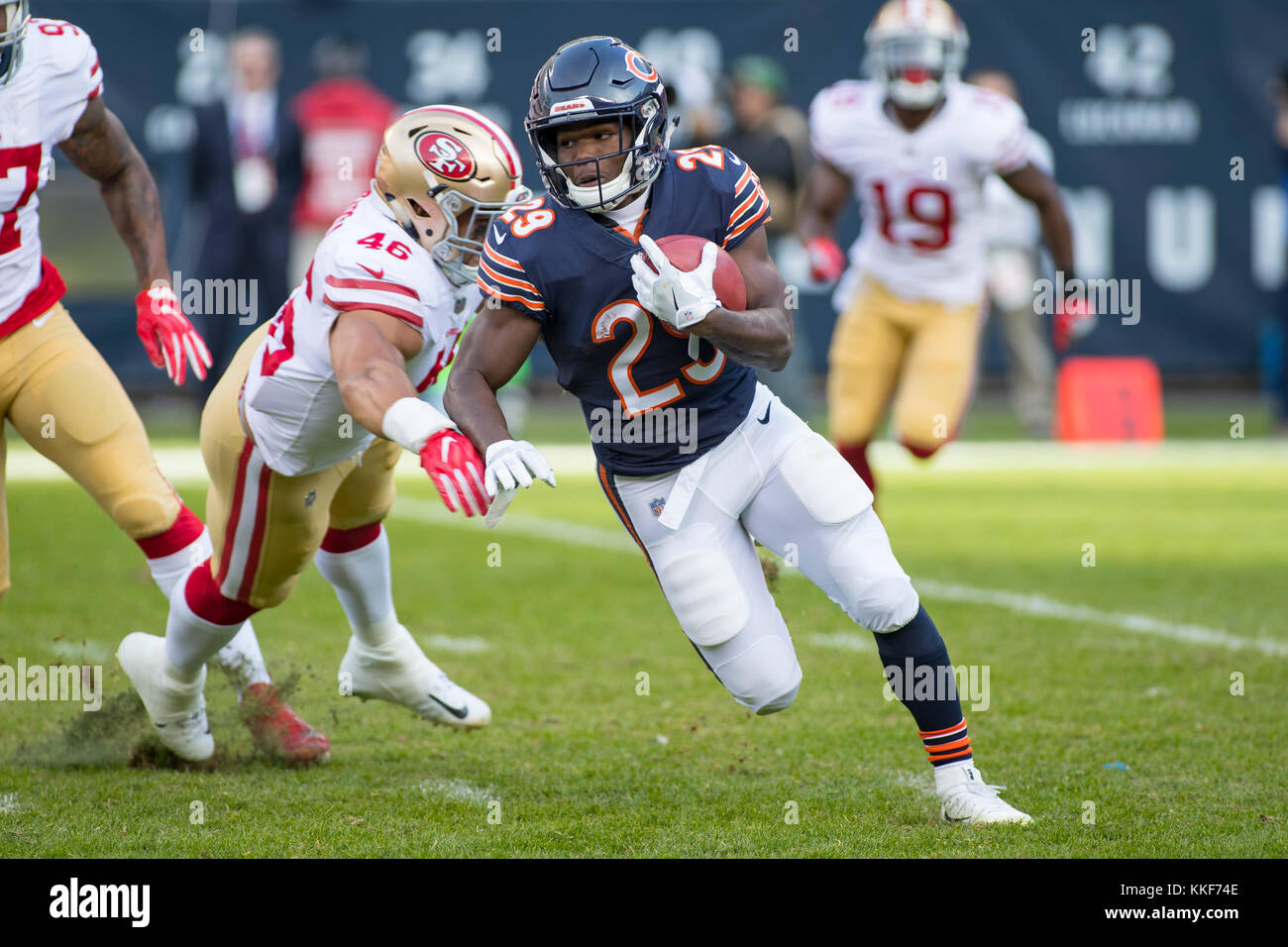 August 25, 2018: Chicago, Illinois, U.S. - Bears #30 Benny Cunningham in  action during the NFL Game