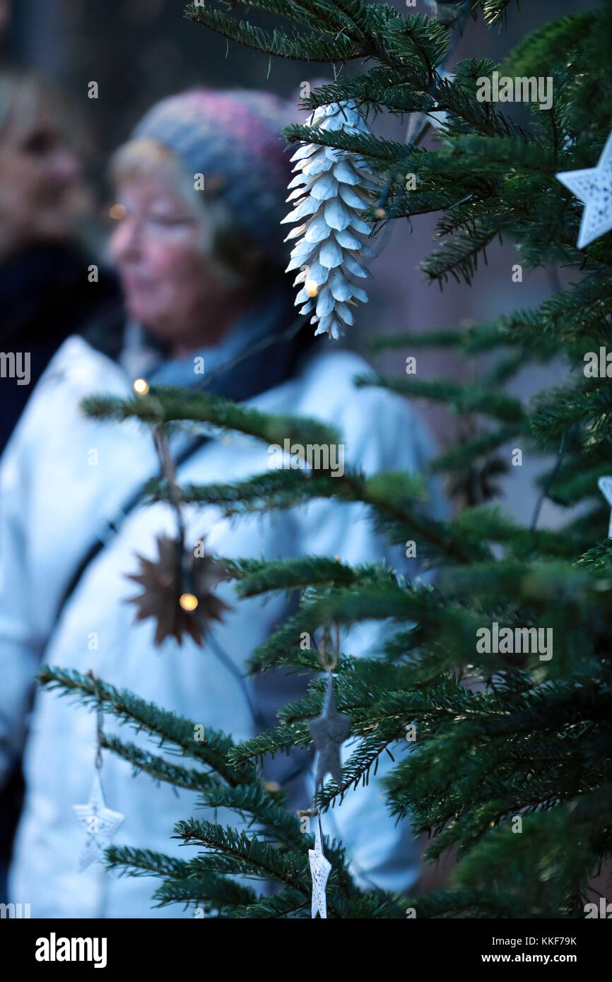 Frankfurt, Germany. 5th Dec, 2016. People visit the Christmas Exhibition at the Palm Garden in Frankfurt, Germany, Dec. 5, 2016. Credit: Luo Huanhuan/Xinhua/Alamy Live News Stock Photo