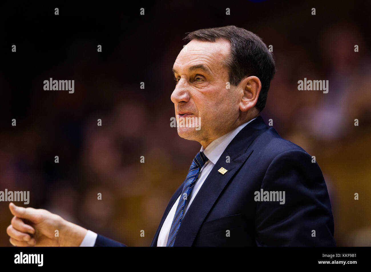 Durham, NC, USA. 5th Dec, 2017. Duke head coach Mike Krzyzewski in the