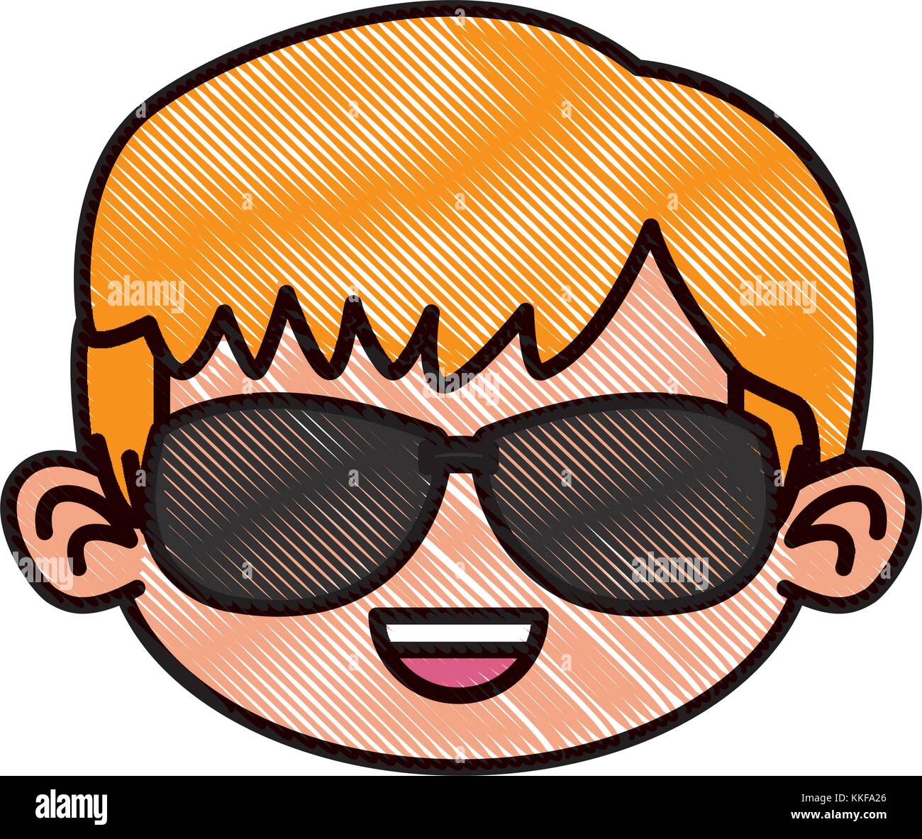 Cute boy with sunglasses cartoon Stock Vector Image & Art Alamy