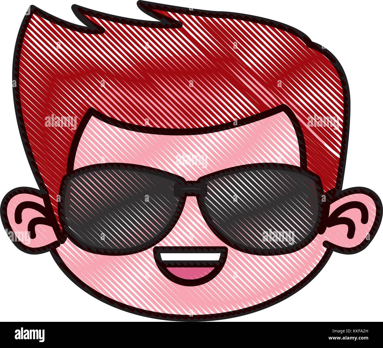 Cute boy with sunglasses cartoon Stock Vector Image & Art Alamy