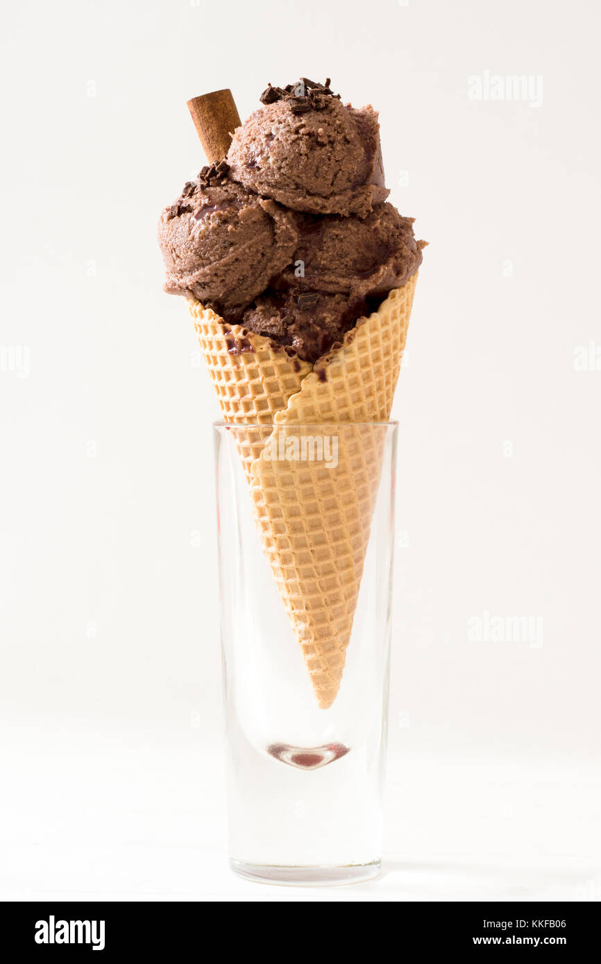 Chocolate ice cream in the scoop Stock Photo