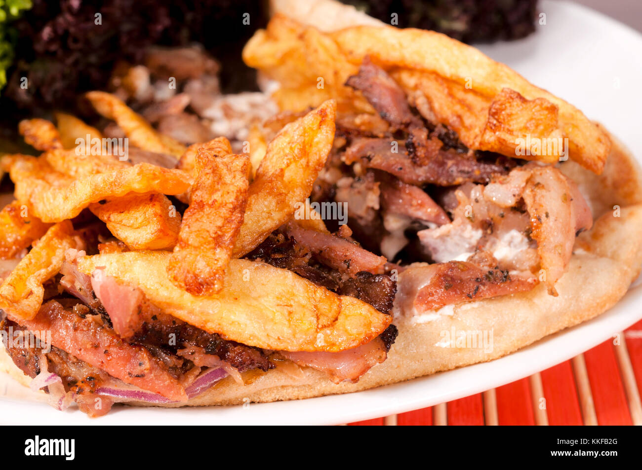 Close up to doner kebab Stock Photo