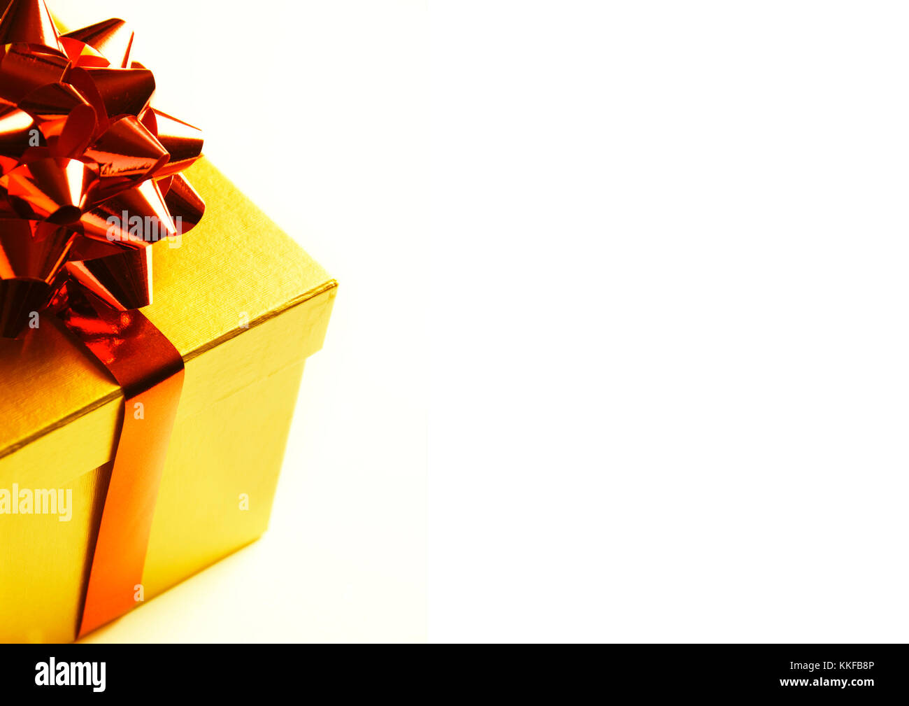 gift box with red ribbon and copy space Stock Photo - Alamy