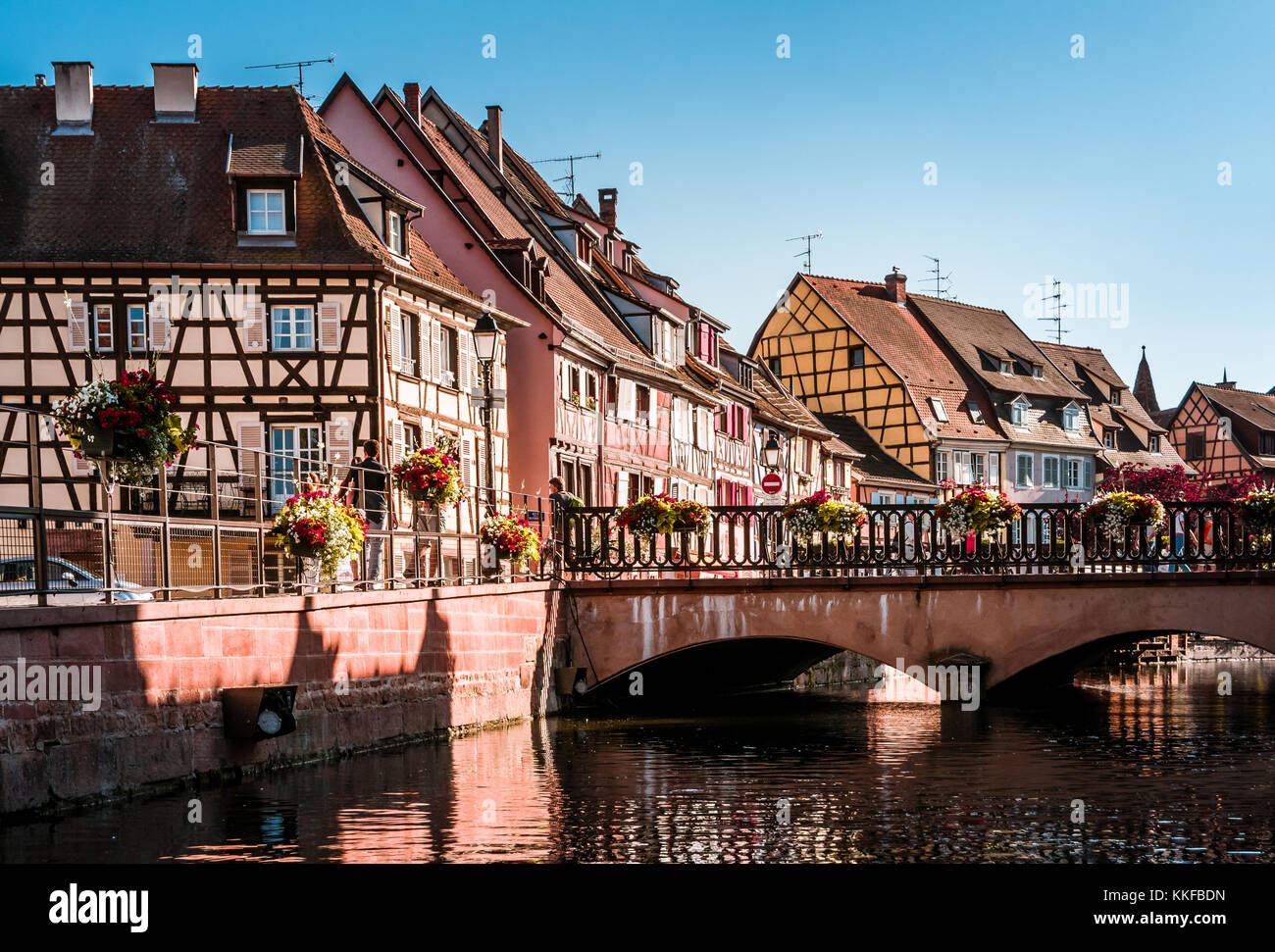 Beautiful town of Colmar in Alsace province of France on a summer sunny day Stock Photo