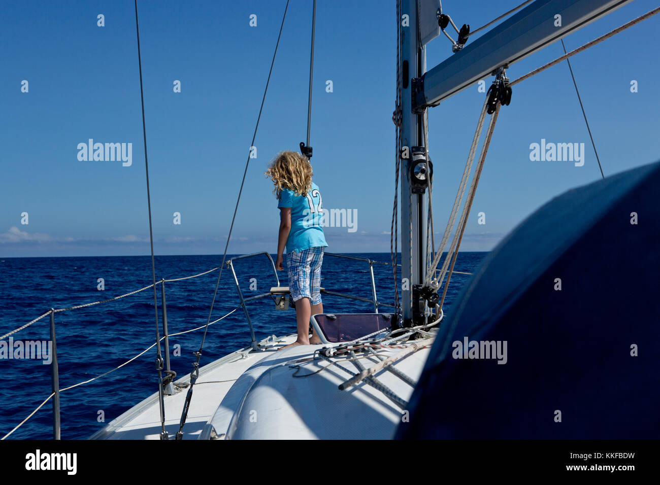 Sailing at the atlantic sea Stock Photo