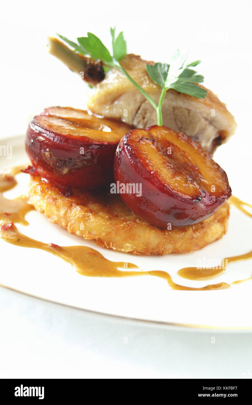 duck with roast plum Stock Photo - Alamy