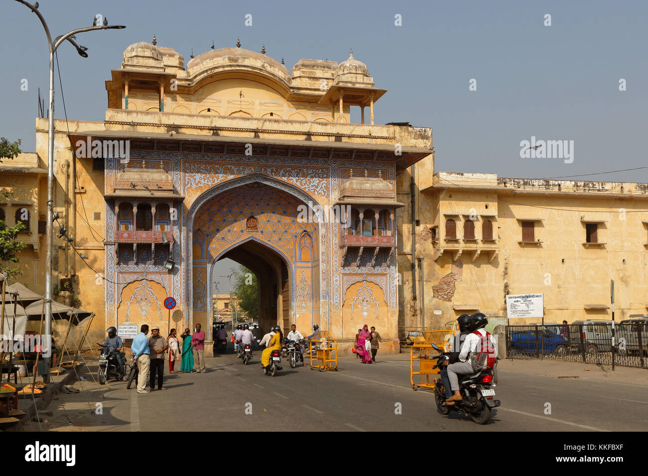 JAIPUR, INDIA, October 26, 2017 : A door of the city. Jaipur is a popular tourist destination in India and serves as a gateway to other tourist destin Stock Photo