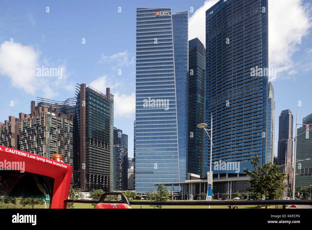 The skyline of modern Singapore photographed in July 2017 Stock Photo