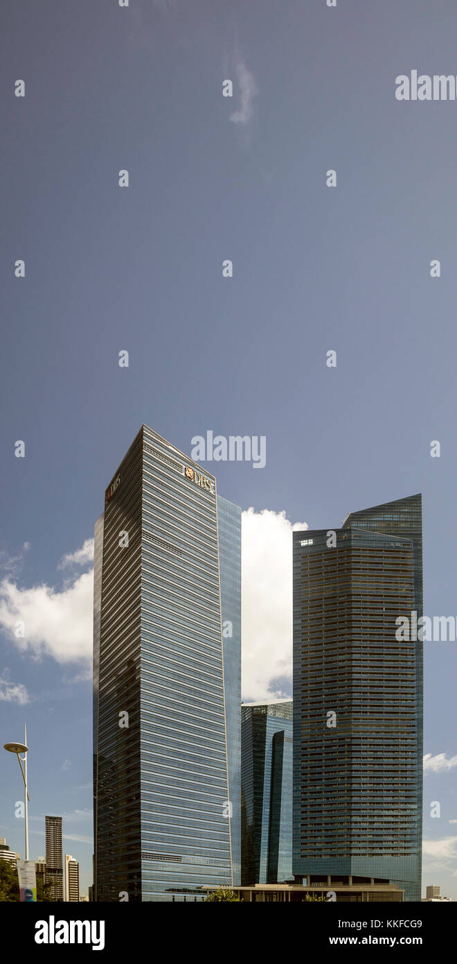 The skyline of modern Singapore photographed in July 2017 Stock Photo