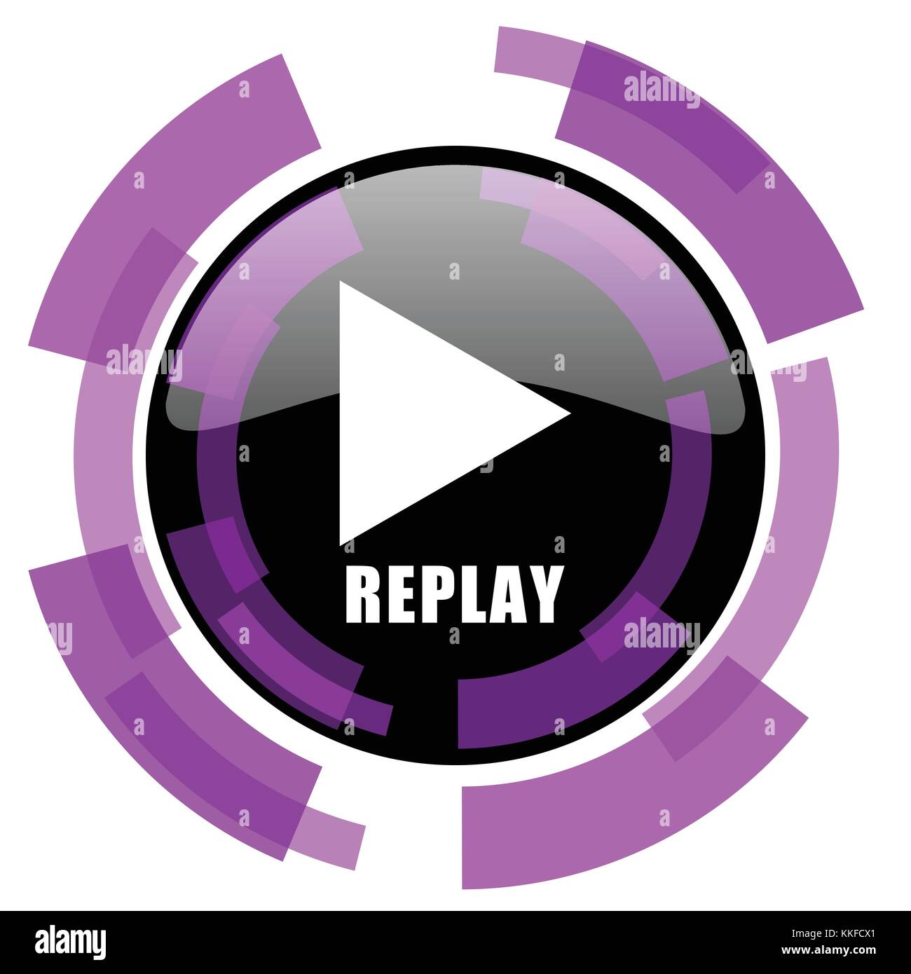 Replay pink violet modern design vector web and smartphone icon. Round
